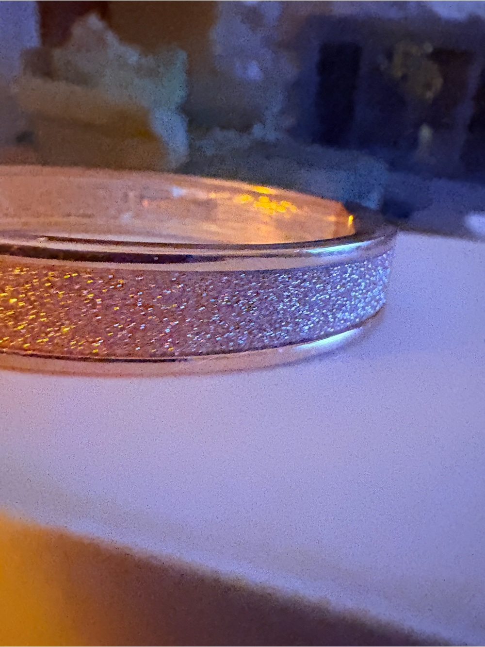 Monet Hinged Gold Bangle Rose Glitter Sparkle